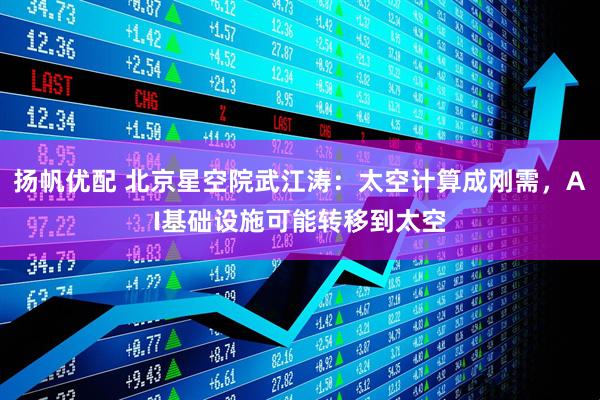 扬帆优配 北京星空院武江涛：太空计算成刚需，AI基础设施可能转移到太空